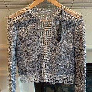 T Tahari Women's Annabeua Jacket, Blue, US 2